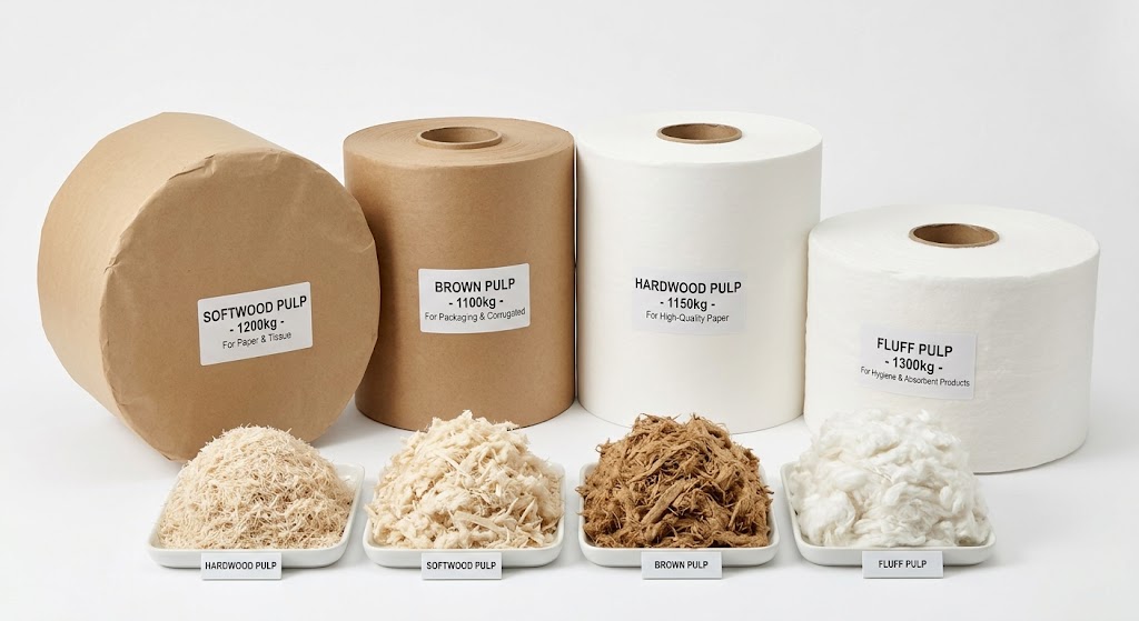 Stacked sheets of white pulp